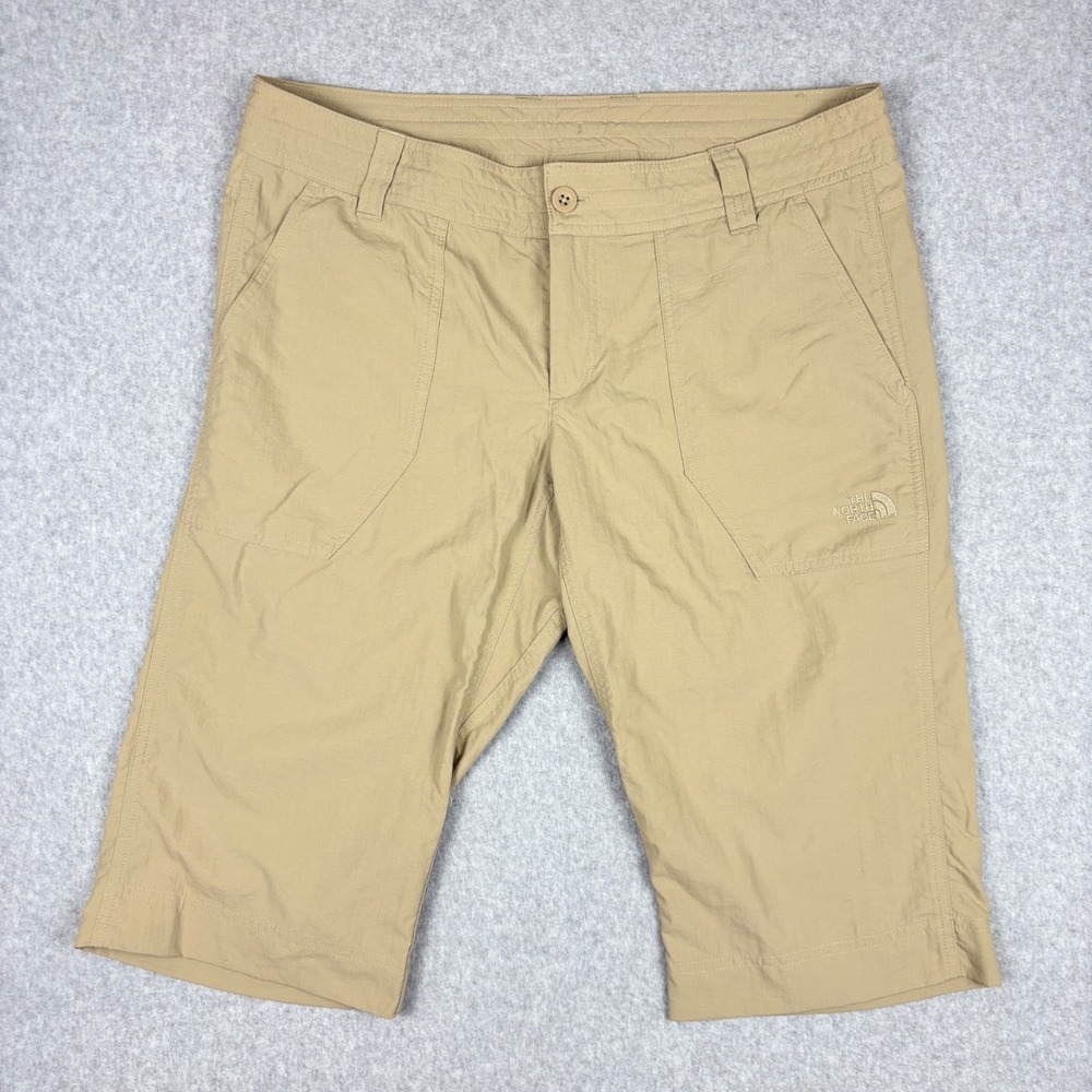 The North Face Horizon Shorts Womens Size 14 Khaki Hiking Nylon Outdoor Capri